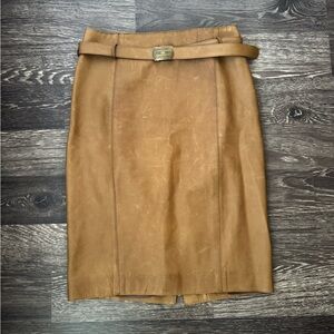 Ralph lauren vintage leather skirt with western belt